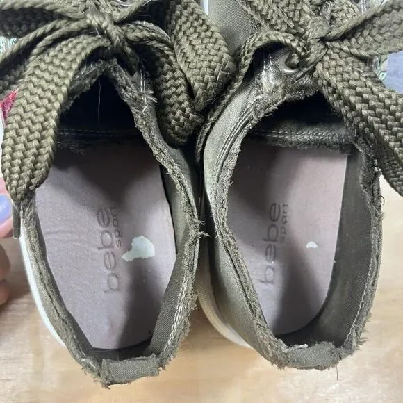 Bebé Sport Womens low Top Sneakers 9.5 Green Embroidered Y2K Inspired Boho - Picture 7 of 8